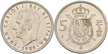 Испания 5 песет 1984 Хуан Карлос I (1975 - 2014) KM 823 медно-никель 4155-733