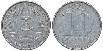 ГДР 1 ПФЕННИГ 1980 A алюминий 62-1241