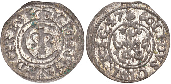 Ливония, Рига, шведская оккупация солид (шиллинг) 1647 Кристина (1634-1654) KM 21, SB# 66 биллон 187-221