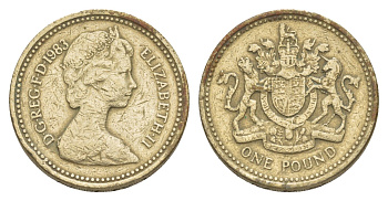 Великобритания 1 фунт 1983 Елизавета II (1952-2022) KM 933, Spink 4221 никель латунь 4638-742