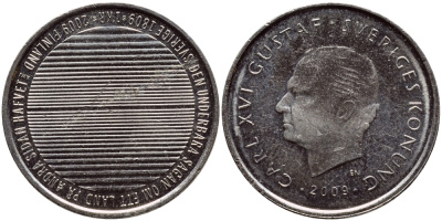 Швеция 1 крона 2009 Карл XVI Густав (1973- ) KM 894 медно-никель 86-1512
