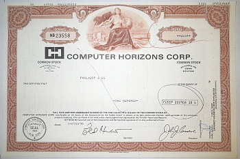 США, Computer Horizons Corp. 200 акций 1996 бумага 8805-53-1
