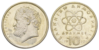 Греция 10 драхм 1992 Демокрит KM 132 медно-никель 4629-733