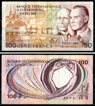 Люксембург 100 франков 1981 Pick 14 A бумага 6312-59-1-2