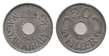 Венгрия 20 филлеров 1941 KM 520 сталь 46-136