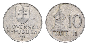 Словакия 10 геллеров 1993 KM 17 алюминий 4659-539