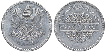 Сирия 1 фунт 1991 AH 1412 KM 120.2 сталь 4513-546