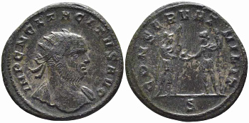 Римская Империя аврелианиан 275 Тацит CONSERVAT MILIT Сердика about Extremely fine BNC p.404 бронза 1073-16-16