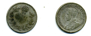 КАНАДА 10 ЦЕНТОВ ???? ГЕОРГ V серебро 46-1045