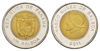 Панама 1 бальбоа 2011 KM 141 биметалл UNC 4642-727
