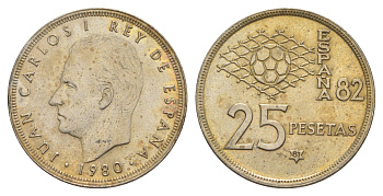 Испания 25 песет 1980 (81) M, Хуан Карлос I (1975-2014) KM 818 медно-никель 4616-846