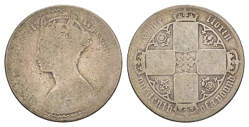 Великобритания 1 флорин ND (1851-1887) Виктория (1837-1901) KM 746 серебро 4168-435