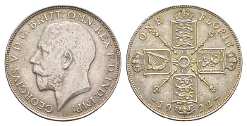 Великобритания 2 шиллинга (флорин) 1922 Георг V (1910-1936) KM 817a, Spink 4022 серебро aUNC 5010-1512