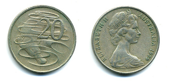 Австралия 20 центов 1979 Елизавета II (1952-2022), утконос KM 66 медно-никель 46-2642