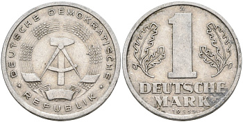 ГДР 1 марка 1956 А KM 13 алюминий 4571-724