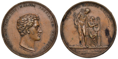 Россия медаль 1816 на избрание Николая Павловича канцлером Абовского Университета. Гравер Толстой вес 70,7 гр. диаметр 58 мм. Дьяков 402.1 бронза 1069-9-22