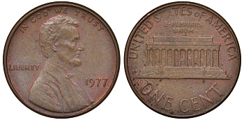 США 1 ЦЕНТ 1977 ЛИНКОЛЬН KM 201 медь цинк 62-1151