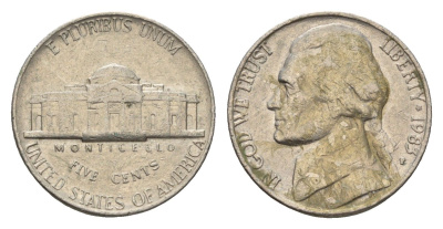 США 5 центов 1983 Джефферсон KM A192 медно-никель 4674-535