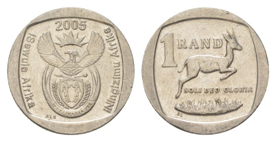 ЮАР 1 ранд 2005 KM 295 медь плакированная никелем 4627-441