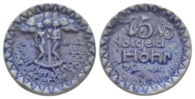 Хер 75 пфеннигов 1921 Men22.2 14653.19, Scheuch 531nII фарфор 1094-10-14