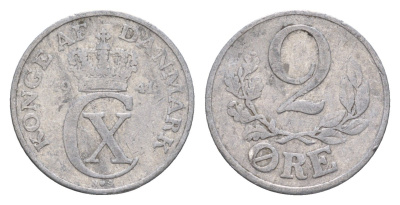 Дания 2 эре 1941 N, Кристиан X (1912-1947) KM 833 алюминий 4658-259