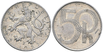 Чехия 50 геллеров 1995 b’ KM 3 алюминий 4528-457