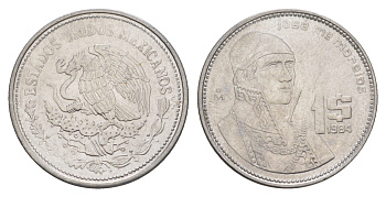 Мексика 1 песо 1984 Mo KM 496 медно-никель UNC 4637-621