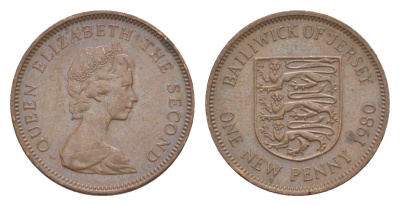 Джерси 1 пенни 1980 KM 30 бронза 4124-821