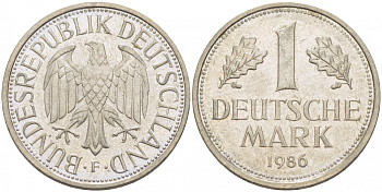 ФРГ 1 МАРКА 1986 F KM 110 медно-никель 3718-1225