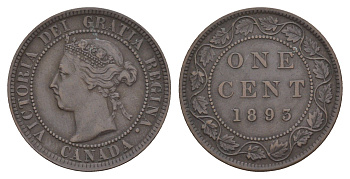 Канада 1 цент 1893 Виктория (1837-1901) KM 7 бронза 1518-1333