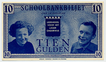 НИДЕРЛАНДЫ 10 ГУЛЬДЕНОВ ND ШКОЛЬНЫЕ ДЕНЬГИ, односторонний бумага UNC (ПРЕСС) 6317-5-1