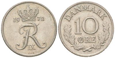 Дания 10 эре 1972 Фредерик IX (1947-1972) KM 849 медно-никель 4618-242