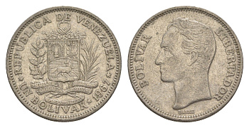 Венесуэла 1 боливар 1967 Симон Боливар Y 42 никель 4584-652