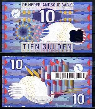 Нидерланды 10 гульденов 1997 1 июля 1997 Pick 99  бумага  UNC (пресс) 2195-15-2-2