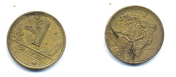 Бразилия 1 крузейро 1949 KM 558 алюминевая бронза 76-816