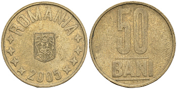 Румыния 50 бани 2005 KM 192 латунь 85-355