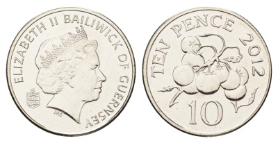 Гернси 10 пенсов 2012 год-тип, помидоры KM 149a сталь плакированная никелем UNC 4660-856
