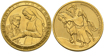 Австрия 50 евро 2003 2000 лет Христианства - благотворительность KM 3102 золото UNC 00-809-76