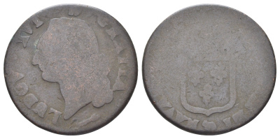Франция 1 соль 1777-1791 Людовик XVI (1774-1792) KM 578 медь 4707-724