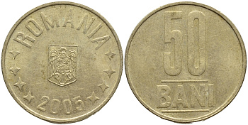 Румыния 50 бани 2005 KM 192 латунь 4382-333