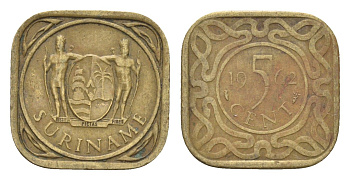 Суринам 5 центов 1962 KM 12 никель латунь 4669-1147