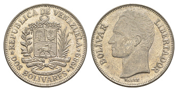 Венесуэла 2 боливара 1989 Симон Боливар Y 43a сталь плакированная никелем 4590-543
