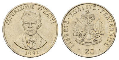 Гаити 20 сантимов 1991 KM 152 медно-никель UNC 60-1336