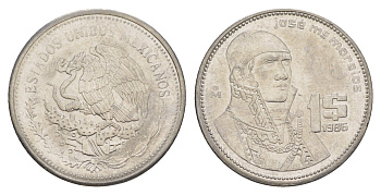 Мексика 1 песо 1986 Mo KM 496 медно-никель UNC 4637-632