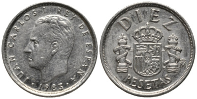 Испания 10 песет 1983 Хуан Карлос I (1975-) KM 827 медно-никель 187-234