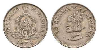 Гондурас 20 сентаво 1973 KM 81 медно-никель 4649-766