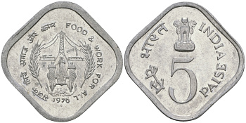 Индия 5 пайсов 1976 FAO KM 19 алюминий UNC 96-1146