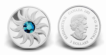 Канада 3 доллара 2011 на день рождения, декабрь, камень месяца циркон KM NEW серебро PROOF 4-3-4-34