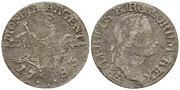 Пруссия 3 гроша 1783 Е, Фридрих II Великий (1740-1786) C # 21 серебро 220-755