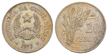 Гвинея-Бисау 20 песо 1977 KM 21 медно-никель aUNC 4168-236